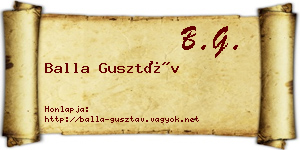 Balla Gusztáv névjegykártya