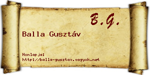 Balla Gusztáv névjegykártya
